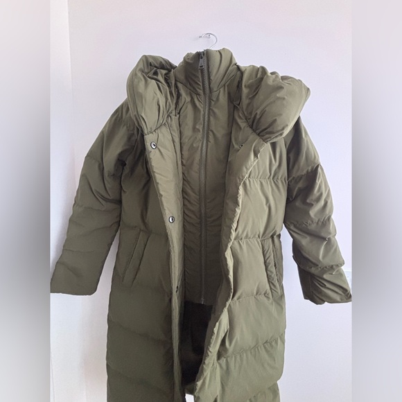 Lauren Ralph Lauren Oversized Pillow Hood Collar Quilted Down Jacket Coat Loden - Picture 5 of 7